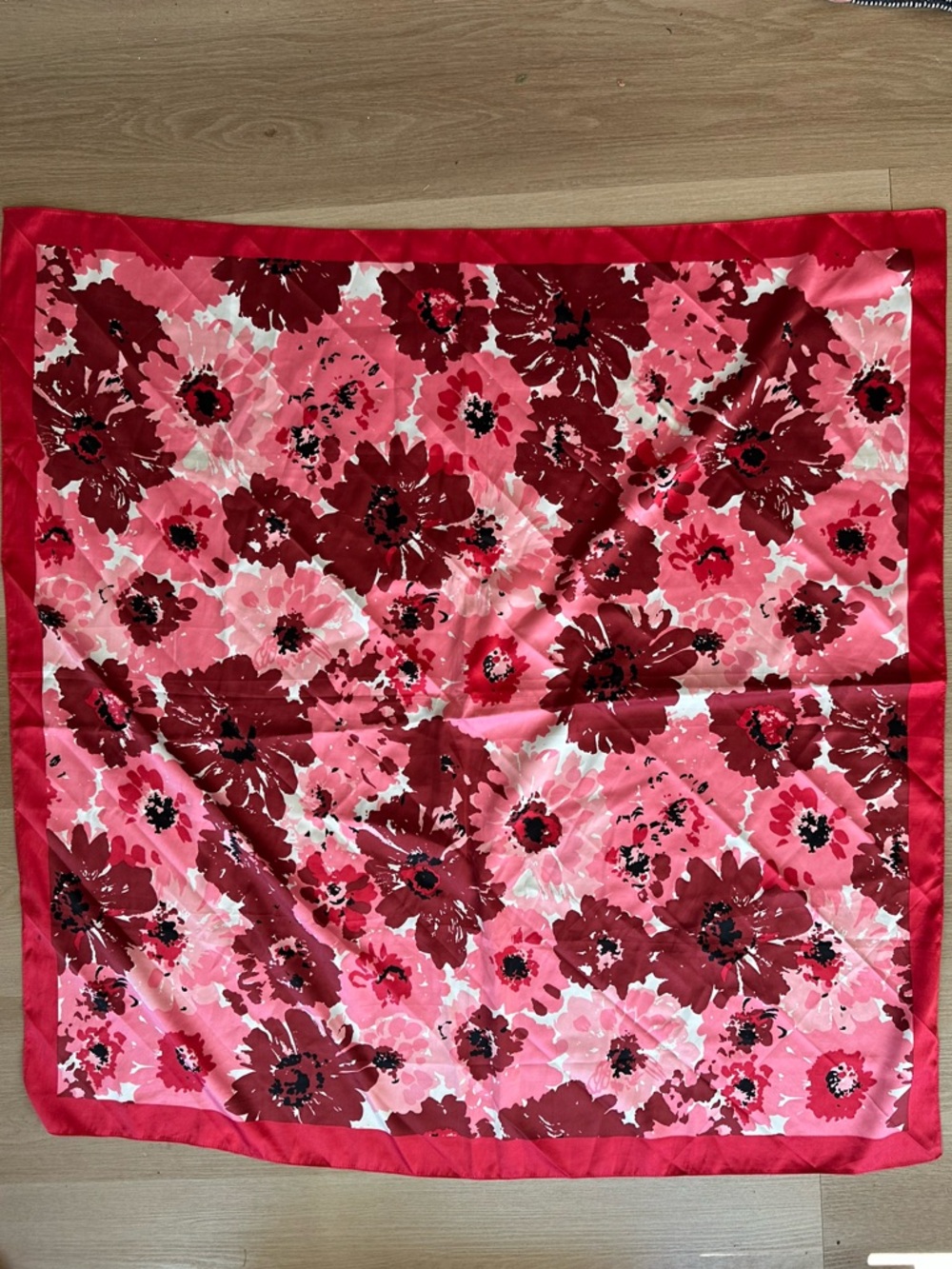 Mango Red and Pink Floral silky Scarf